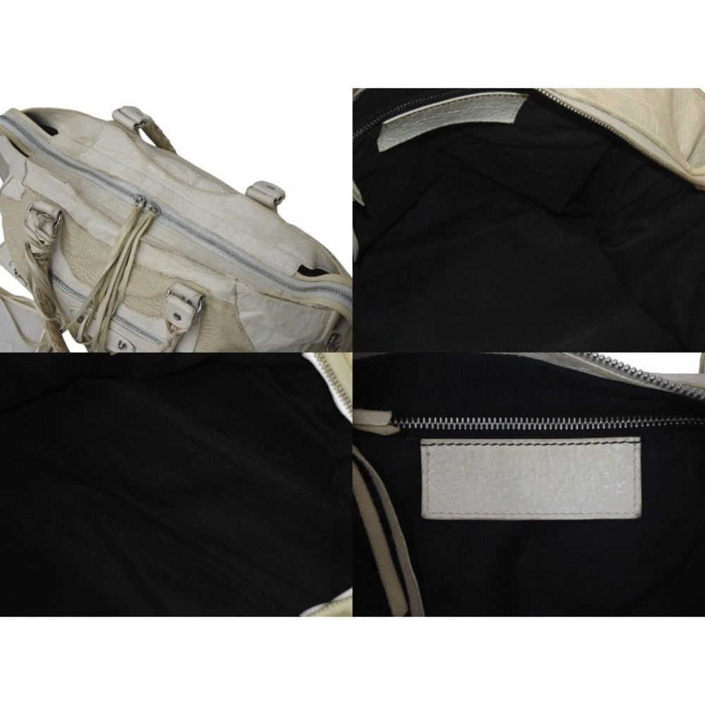 BALENCIAGA Part Time Handbag Shoulder Bag Cream Leather - Picture 10 of 10